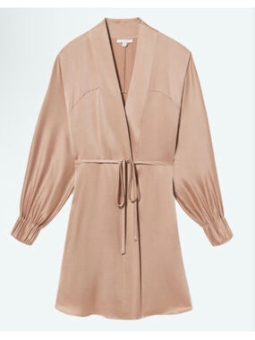 New Lunya Washable Silk Robe L/Xl Otium Tan